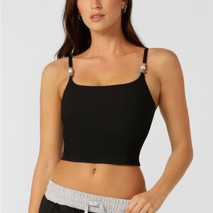 Lorna Jane Elemental Rib Tank Bra Combo- Black- Size Small US 6